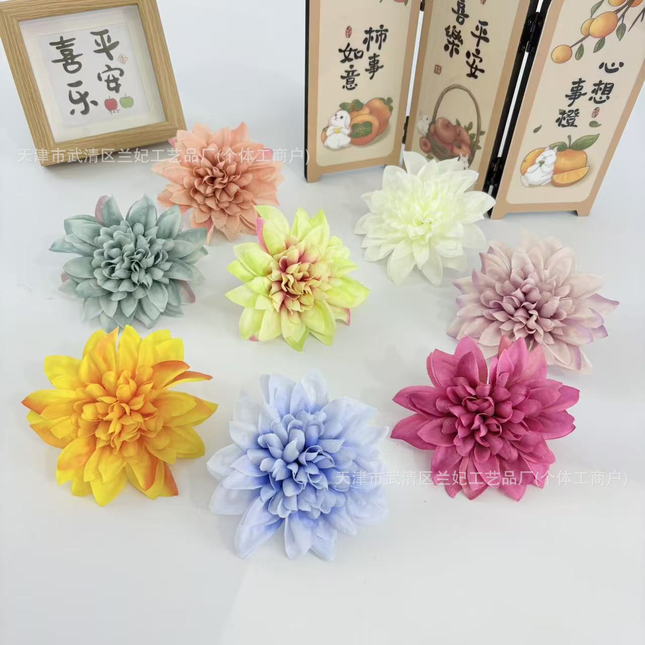 Simulación Dali flores de crisântemo al por mayor de bodas guía caja de regalo decoración flor pinza de flores hechas a mano flores DIY flores falsas transfronterizas