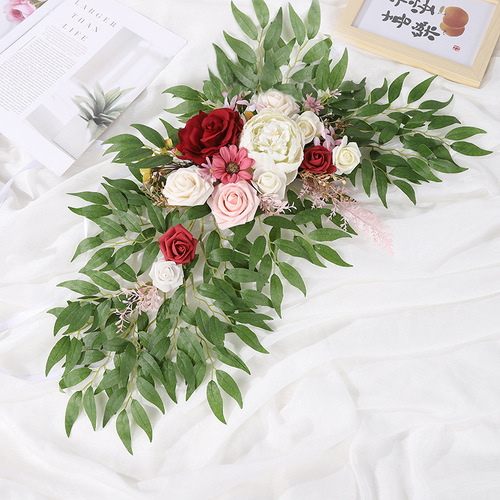 23 New Wedding Simulation Flowers Welcome Sign Indicator Arch Floral Archway Arched Top Flower Photography Decoration Wedding Supplies