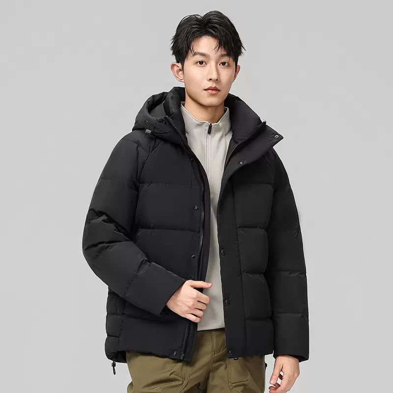 男士羽绒服2025冬季新款百搭男装户外加厚保暖连帽短款面包服外套