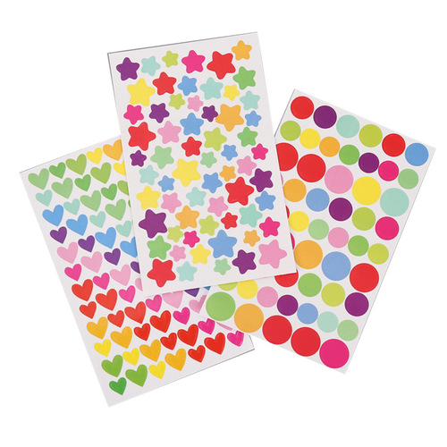 Korean Love Pentagon Star Round Sticker Album DIY Black Paper Handmade Growth Manual Decoration Material Sticker