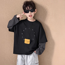 棉小铺男童卫衣儿童春季韩版2026新款潮范春夏童装运动假两件上衣