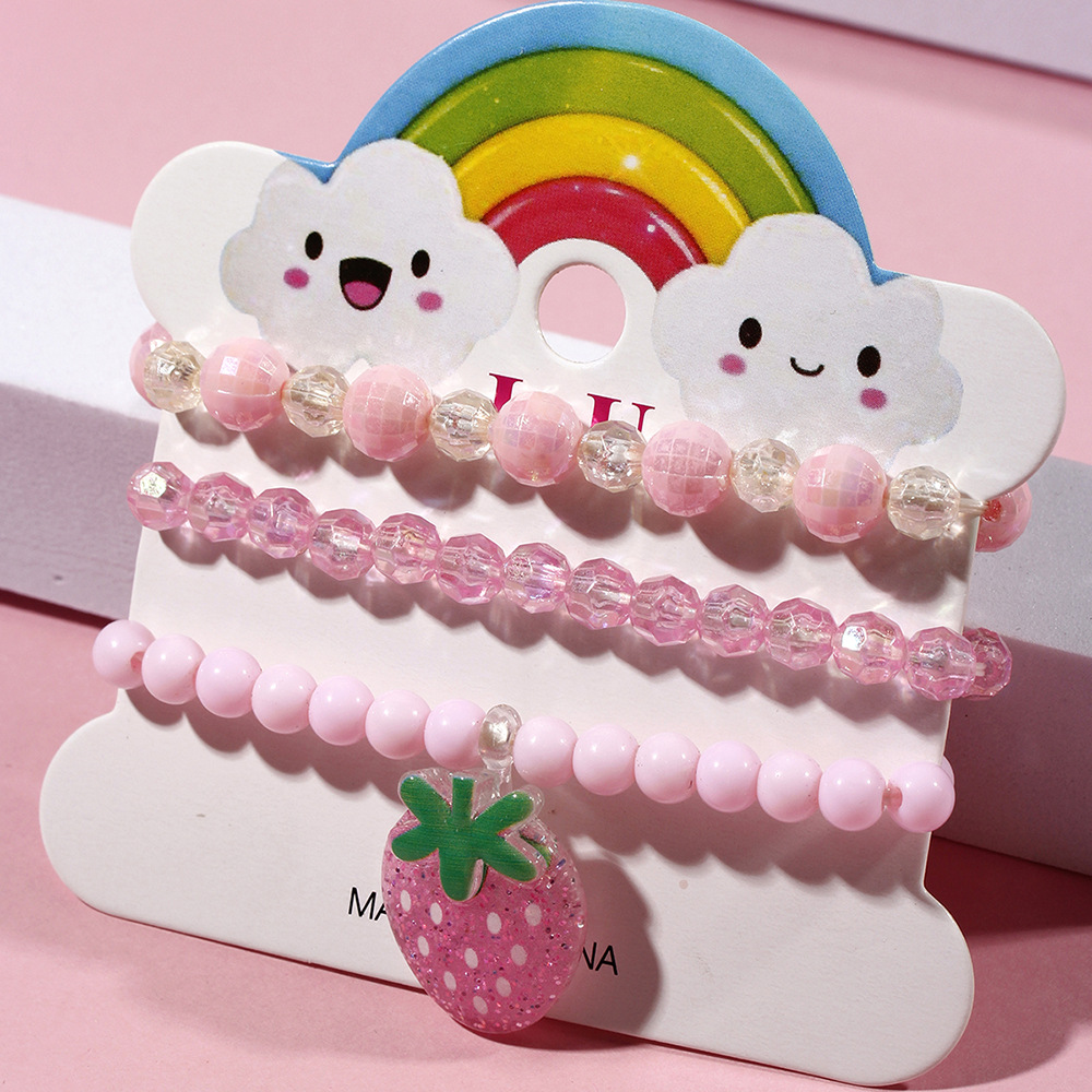 Cute Strawberry Plastic Beaded Bracelets display picture 1