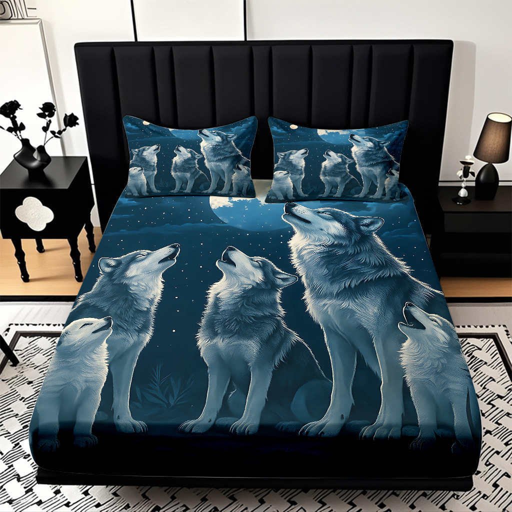 TEMU / JIT impresión digital 3D transfronteriza serie de wolf molido cama de cama de cama de cama para diseñar
