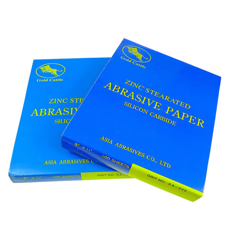 Taurus Blue Paper A4 Square Sandpaper White Coated Taurus Dry Sand Metal Wood Matte Frosted Leather Bull Brand Sandpaper