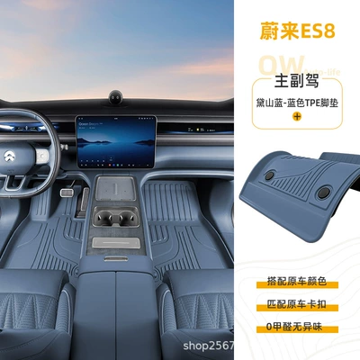 car mats – Modelə uyğun ayaqaltı - nio-es8-dai-shan-bluedriver-and-passenger-side-single-layer-blue-tpe-floor-mat