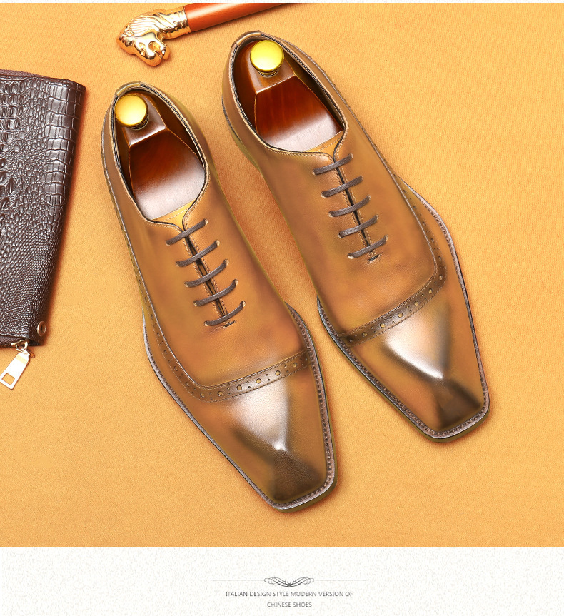 Cross-border E-Commerce Foreign Trade Leather Shoes men's Leather British Brock Carved Business Dress Oxford Shoes men shoe_vogvips.com