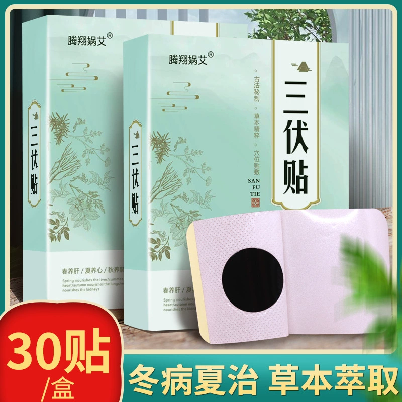 Прямые продажи с фабрики, пластырь Санфу, осень и зима, 30 пластырей, пластырь для акупунктурных точек, пластырь для прижигания Санфу, пластырь из полыни, теплый пластырь для рассеивания холода