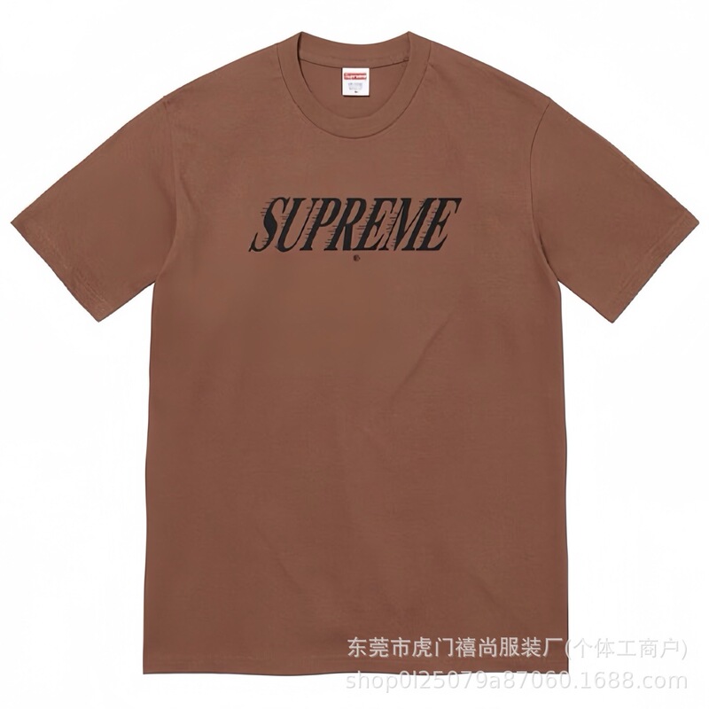 クロスボーダー25ss美潮Supreme文字プリントラウンドネック半袖男女兼用カジュアルTシャツ純綿快適|undefined
