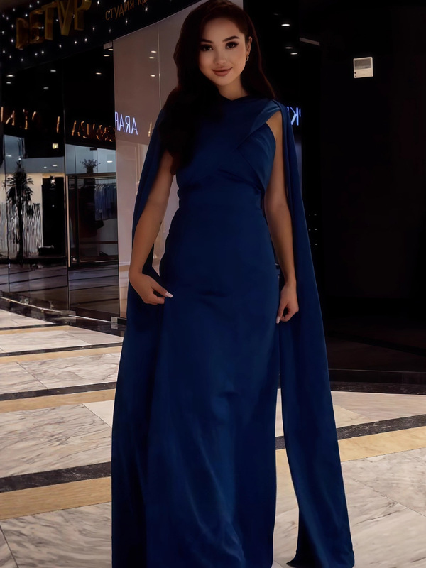 2025年欧美亚马逊外贸秋季新款仙女设计款蓝色礼服显瘦温柔长裙|undefined