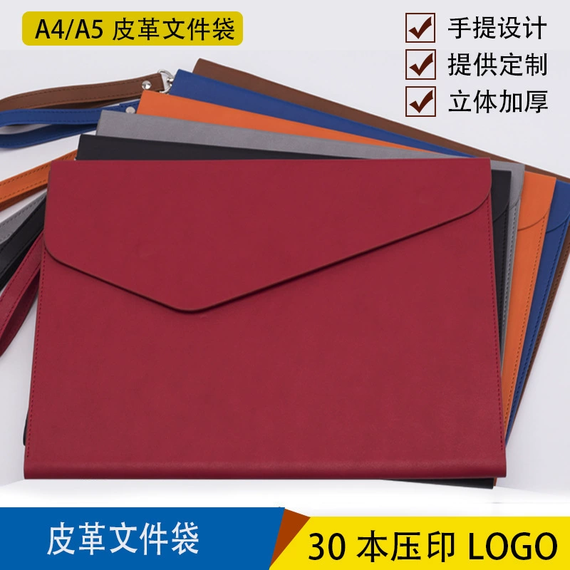 Кожаная сумка для документов, кожаная сумка для документов A4 A5, информационный контракт, счет-фактура, большая вместимость, можно добавить логотип