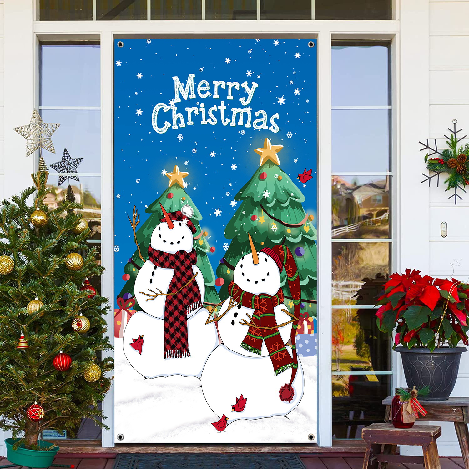 Nuevo estilo transfronterizo cubierta de puerta de Navidad puerta colgante decoración de puerta escena festiva decoración accesorios suministros de Navidad al por mayor