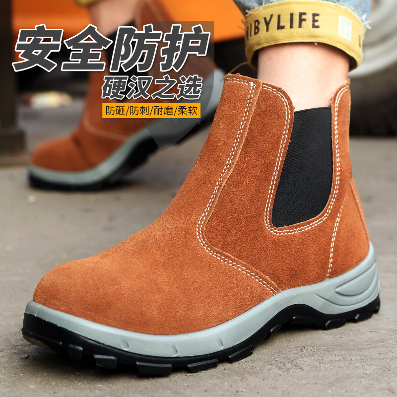 Safety shoes for men, anti-heat welding shoes, work boots for welders, safety footwear, construction site shoes, work shoes, high-top, anti-puncture, anti-strike