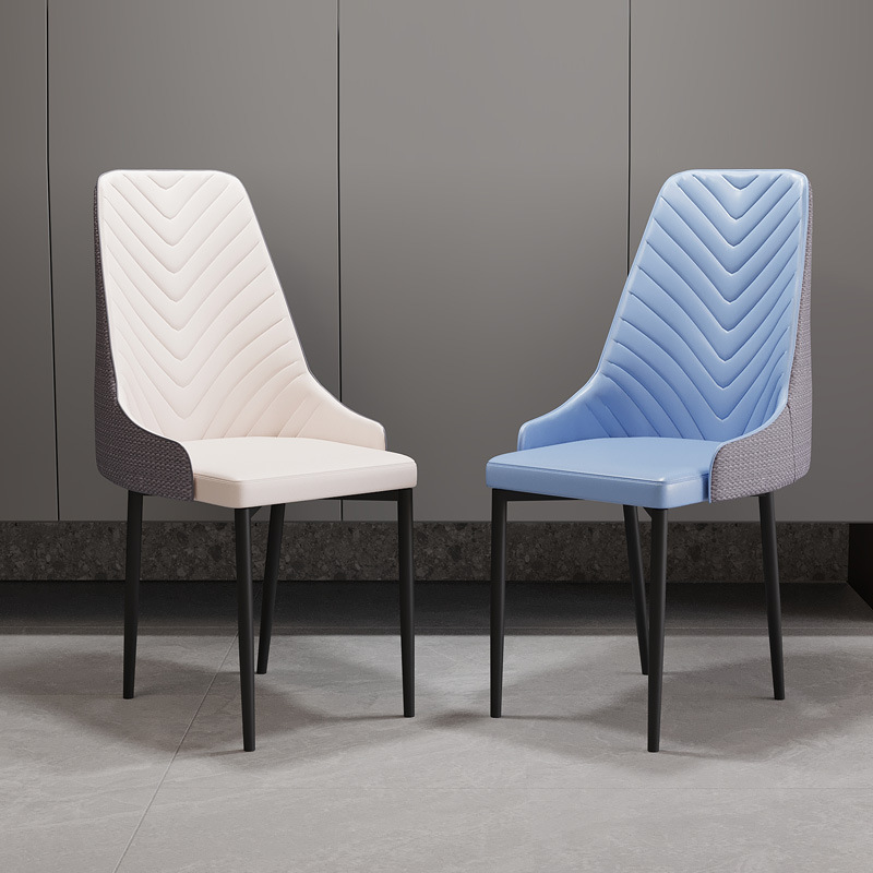 Restaurante de hotel silla de cuero de bolsa blanda silla de comedor nórdica casa moderna simple taburete de respaldo casual gran silla en V