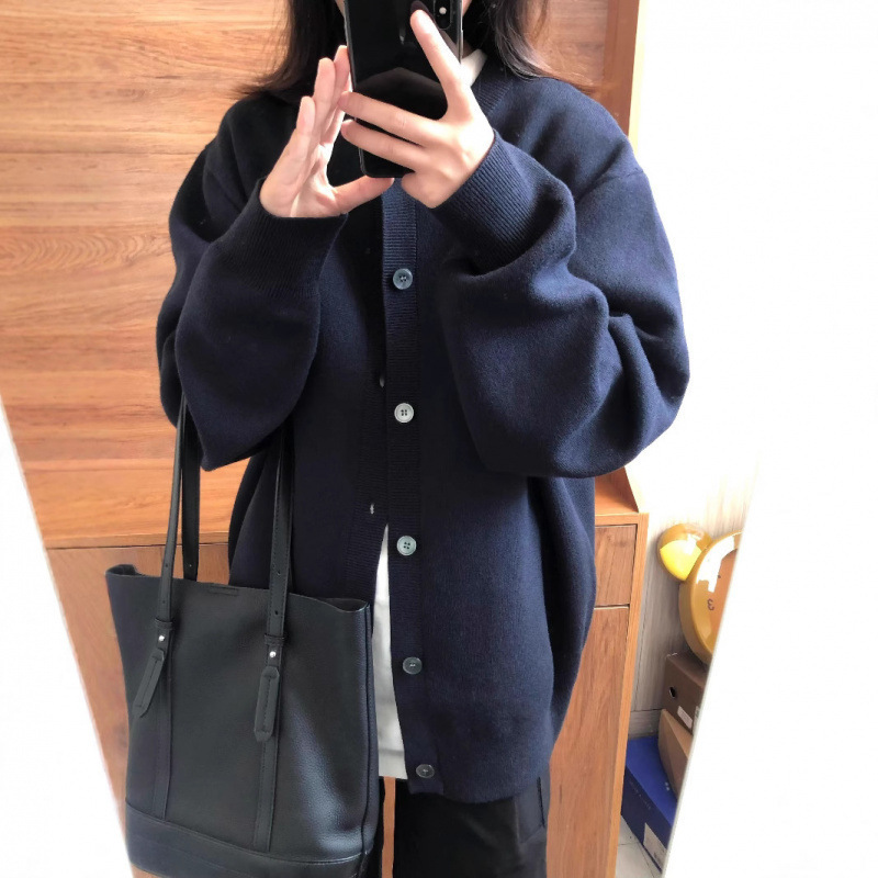 2025毛衣针织开衫女秋季宽松慵懒风休闲感春秋外搭毛衣外套上衣冬|undefined