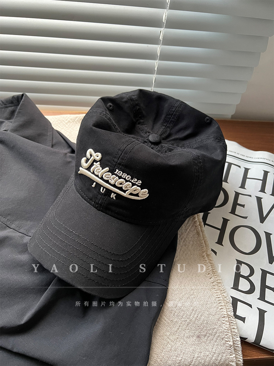 Corea del Sur Inglés bordado sombrero de béisbol mujer pareja de cabeza grande cara pequeña sombrero de protección solar