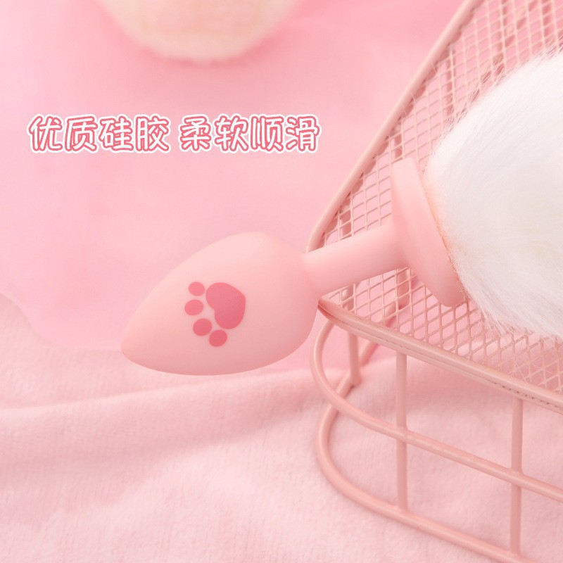 Silicone Cat Claw Tail Anal Plug, Pink, Adult Novelty Accessory — detail image 29