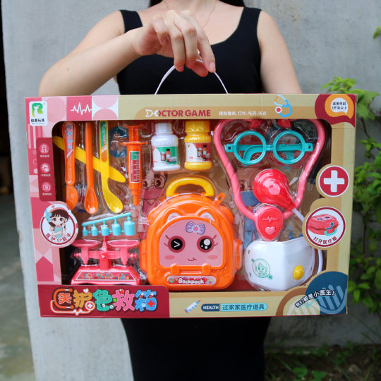 Children's little doctor toy suit girls' tool storage medical box stethoscope play injection play house gift box