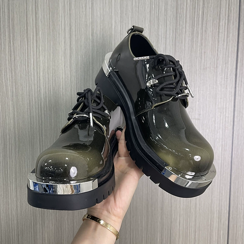 Популярные летние мужские туфли-дерби с широким носком, новые, разноцветные, на высокой подошве, деловые, формальные, повседневные, 89705-V