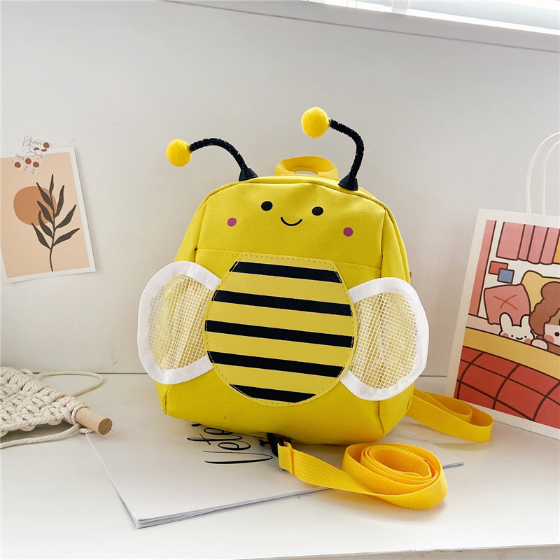 Nueva linda pequeña abeja anti-perdida niños mochila niño de dibujos animados mochila bebé kindergarten niña mochila