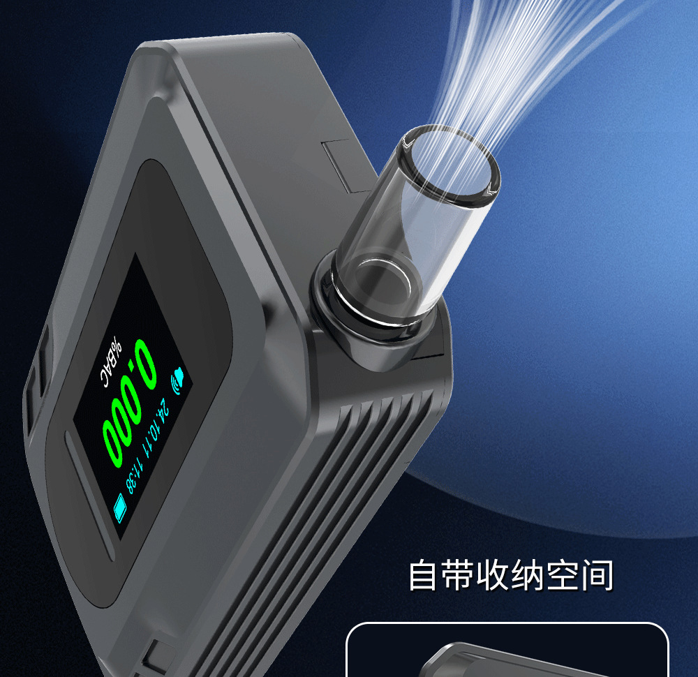 Alcohol Testing Detector S+ Mini Portable High-Precision Electrochemical Air Blowing Alcohol Tester for Checking Drunk Driving