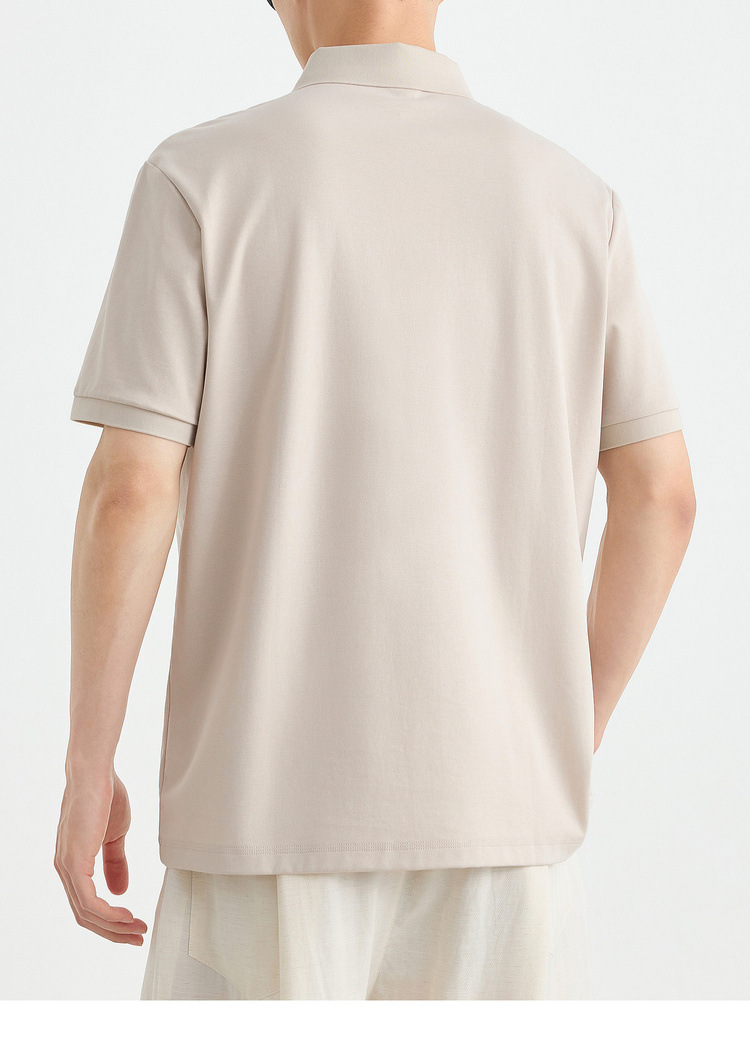 Áo polo nam cổ bẻ thêu họa tiết, tay ngắn, chất liệu cotton pha — đen chi tiết 20
