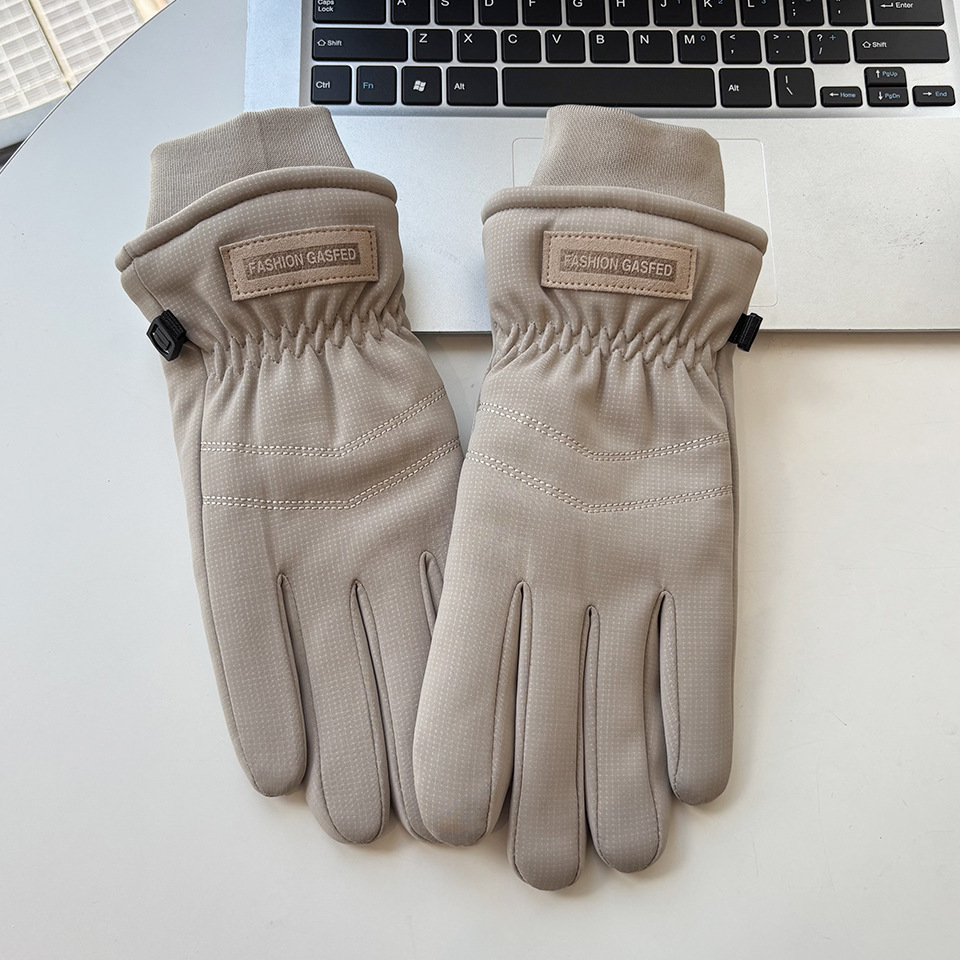Gants de cyclisme pour couple, grands gants d'hiver résistants au froid, double couche en polaire épaisse, coupe-vent, écran tactile, doigts complets, pour l'extérieur_voghion.com