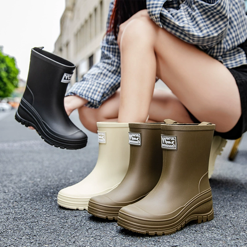 Модные ботинки, рабочие нескользящие износостойкие туфли, средней высоты