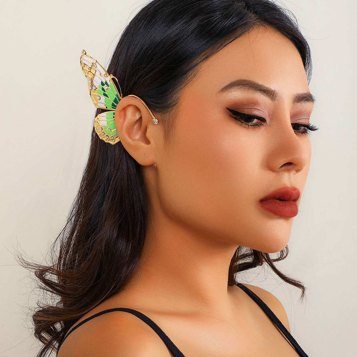 1 Piece Elegant Sweet Butterfly Plating Iron Rhinestones Ear Cuffs display picture 20