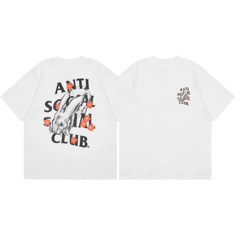 Diferencia de moneda del mercado ASSC CLUB fujiwaro Lightning serie impresa camiseta suelta de manga corta para hombres y mujeres