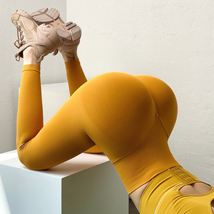 New European and American Cross-border Internet Popular Peach Hip Yoga Pants High Waist Naked Sports Tight Pants Seamless Hip Fitness Pants