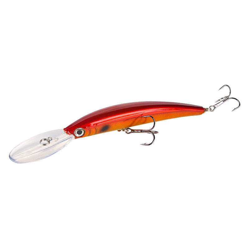 Luya cebo de lengua larga Mino buceo 15.3cm16g simulación de sonido perlas cebo falso agua dulce mar pesca abalorios cebo bajo