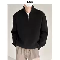 Демисезонный свитшот (DAZO) с длинными рукавами и полузастёжкой-молнией, свободный крой, повседневный