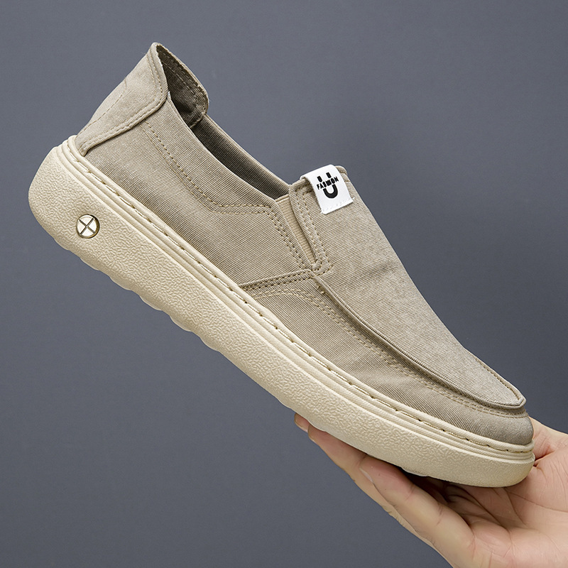 2026 New Style Canvas Shoes, Breathable Slip-On Canvas Shoes, Thick-Soled Light Sneakers, Wide-Toe Casual Sports Men's Shoes