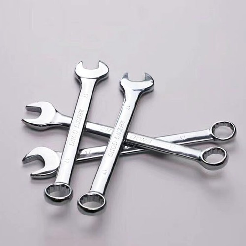 Open plum blossom dual-purpose wrench, fork spanner, high carbon steel tool 8-32mm mirror dull head metric auto repair kit