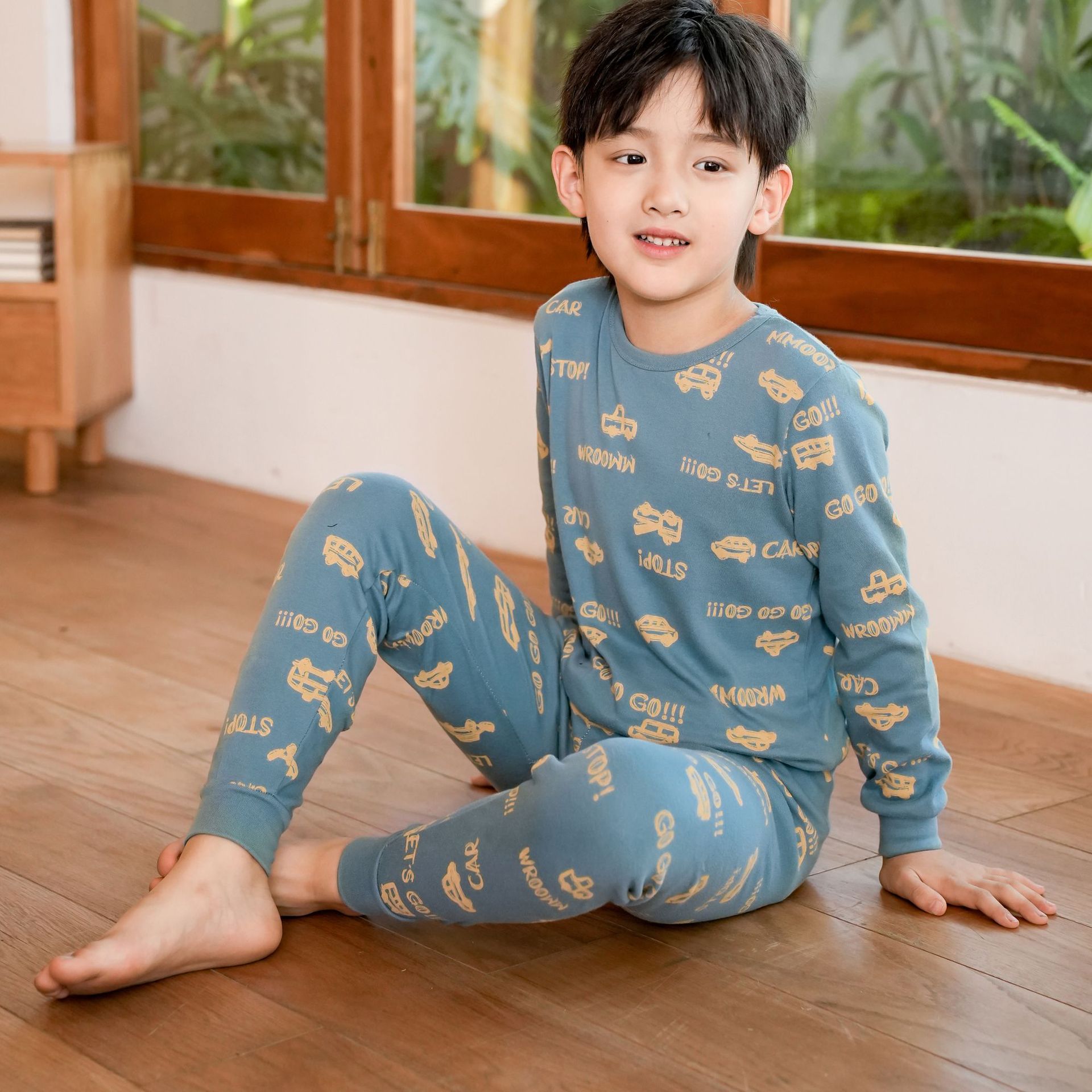 Pijamas de algodón para niños, pantalones de otoño para niños, ropa interior caliente para niños, suéter de algodón para niñas, invierno