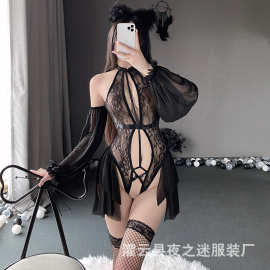 夜之迷情趣内衣性感透视诱惑蕾丝连体衣透视挑逗调情睡衣女2627