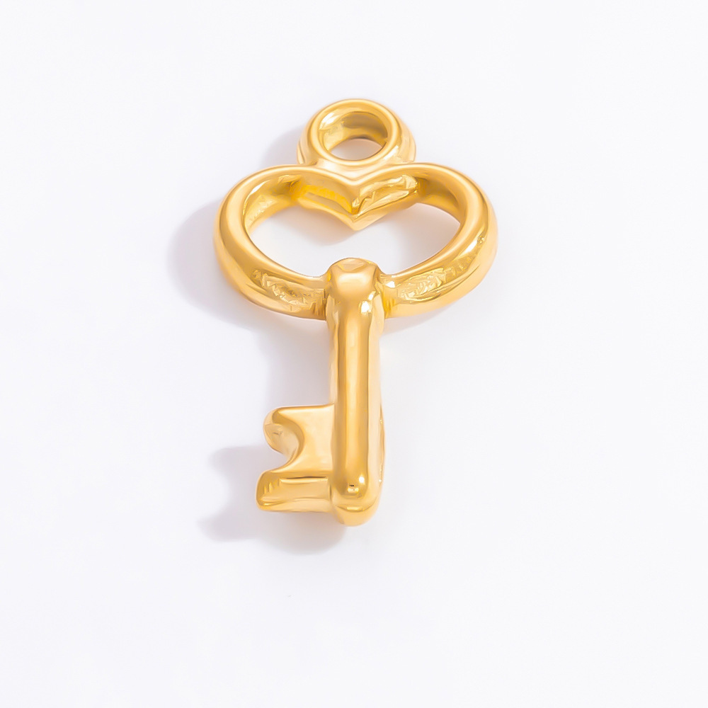 1 Piece 9.9*15mm 304 Stainless Steel Shell PVD Coated Real Gold Plated Four Leaf Clover Key Polished Pendant DIY Jewelry Accessories display picture 10
