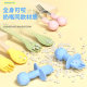 Silicone Spoon Newborn Baby Baby Baby Long Wooden Handle Stainless Steel Water Supplemented Food Grade High Temperature Resistant Silicone Soft Spoon
