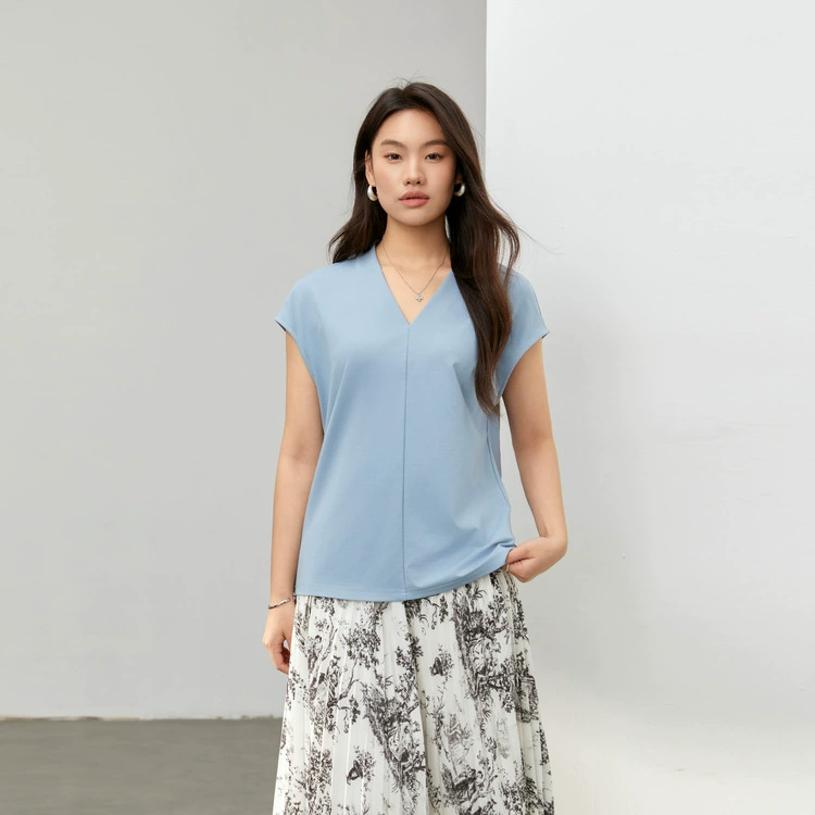 [Умственный легкий и зрелый ветер с рукавами плеча, дикая тонкая рубашка] Цветное шоу большой размер женский толстый mm2025 летний новый