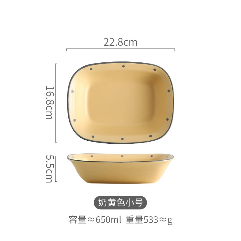 Tableware Ceramic Cream Set, Light Luxury Style — Multi-Size Dinnerware for Home