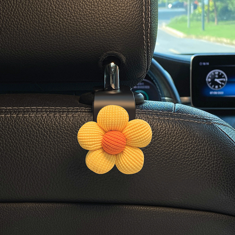 Gancho de coche lindo creativo Gancho de coche multifuncional flor pequeña asiento de coche almacenamiento trasero suministros de coche