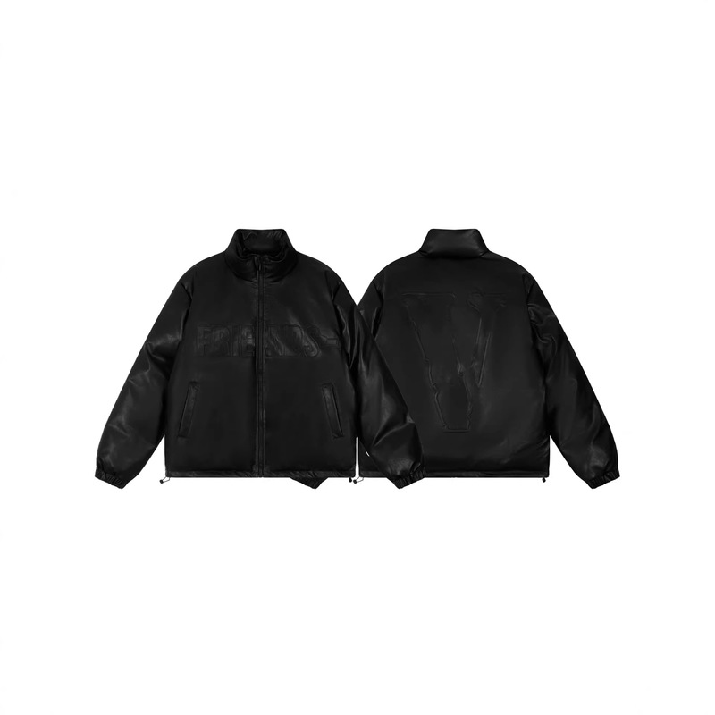 Vlone Spring New Fashion Brand Retro Maillard Leather Jacket American-Style Loose Niche Couple Motorcycle Jacket