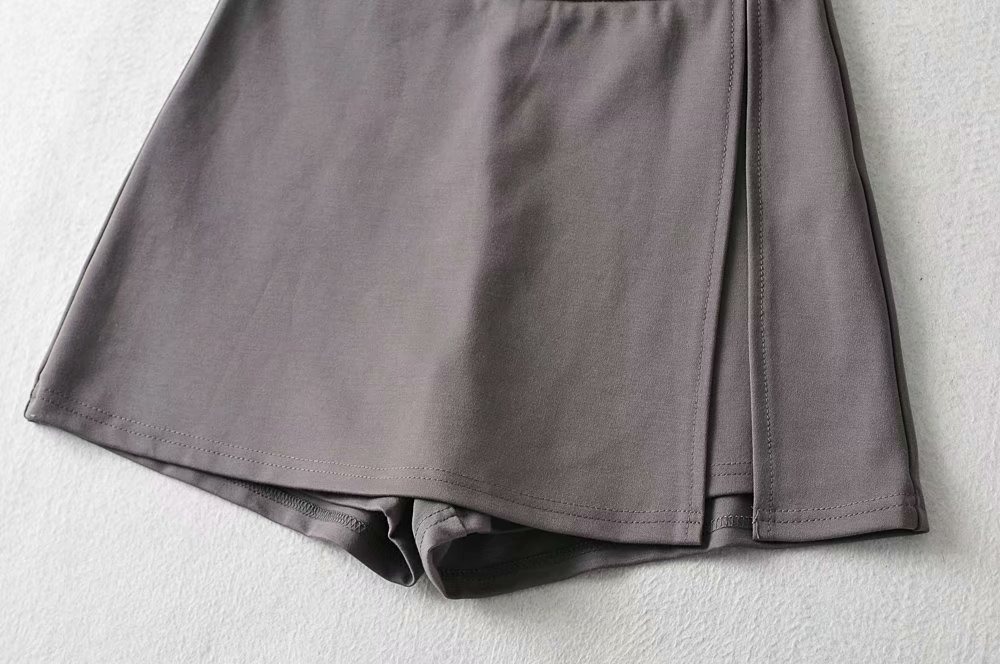 solid color slit wide leg shorts NSXDX117530