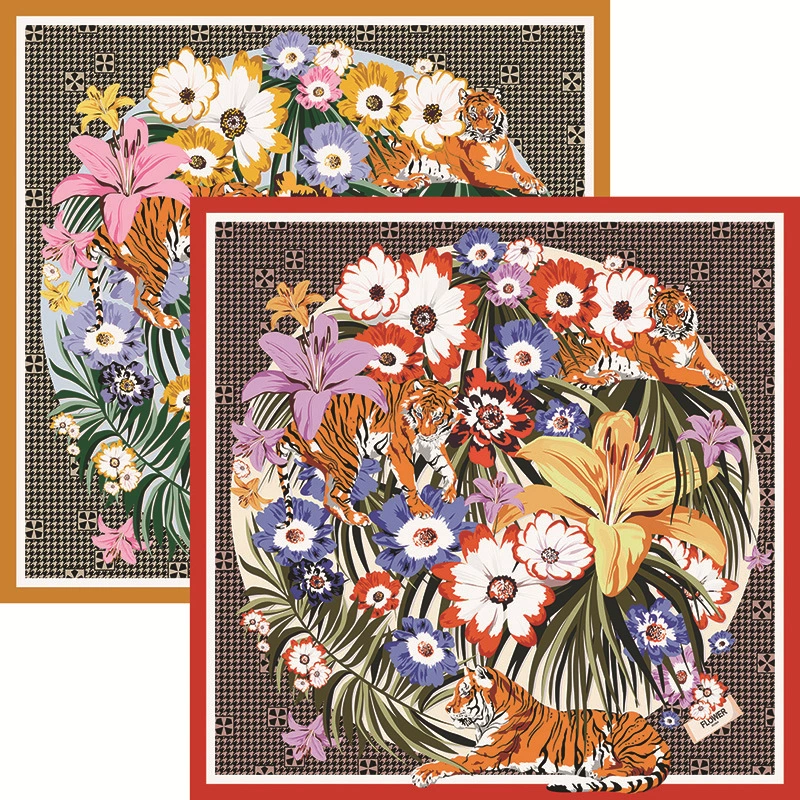 Double-sided Custom Scarf, Reversible Silk Design, Customizable Colors & Materials