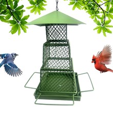 亚马逊热卖金属喂鸟器防松鼠跨境新品伸缩金属喂鸟器鸟笼户外铁艺