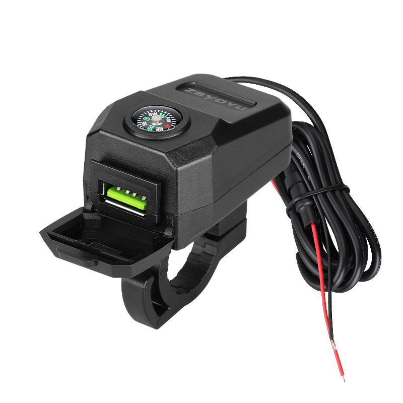 コンパス方向指示付き 36W 超高速充電改造オートバイ携帯電話 USB 充電器 QC フラッシュ充電|undefined