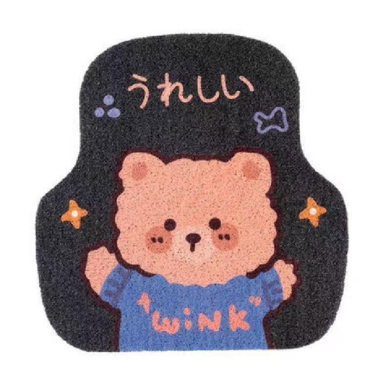 Universal Car Floor Mat Cartoon Cute Driver's Small Mat Single Piece Car Interior Anti-Dirt Dust Removal Mat