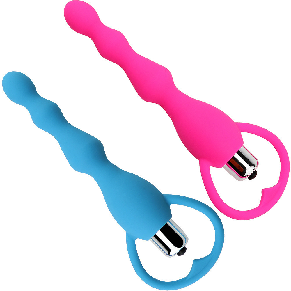Silicone Vibrating Anal Beads, Pink Body-Safe Plug Toy for Adults — detail image 12