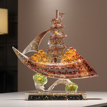 一帆风顺帆船摆件轻奢客厅酒装饰老板办公室公司开业送