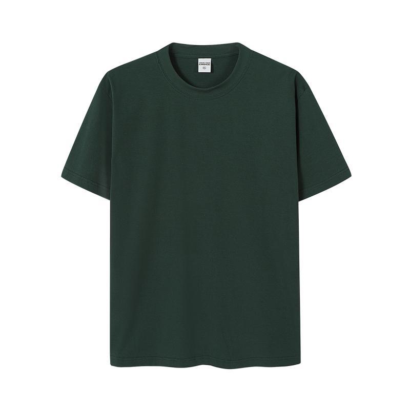 Camiseta de cuello redondo regular de hilo de spandex pesado de 230g, moda de verano